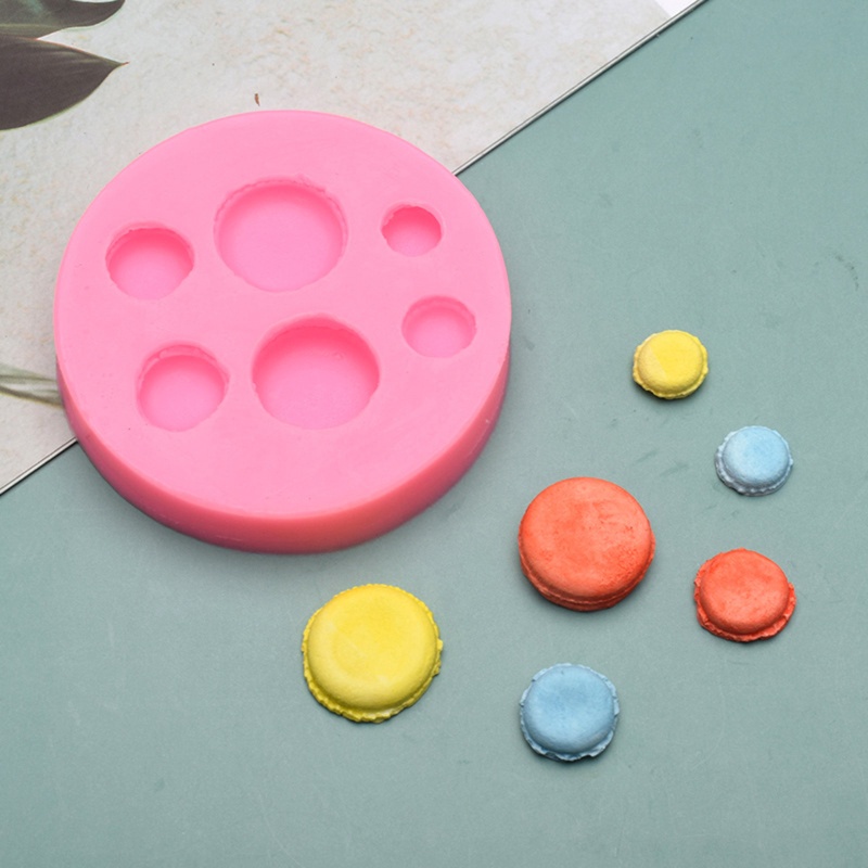 Khuôn Silicone 6 Ngăn Làm Bánh Hình Bánh Macaron