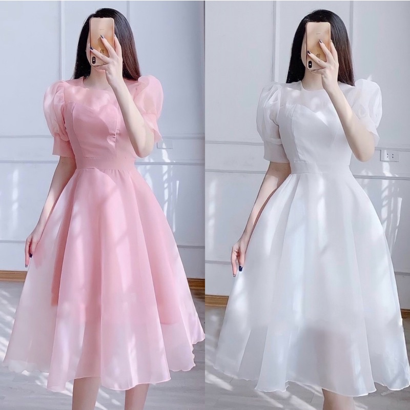 Đầm xoè tiểu thư dự tiệc (Có ảnh thật)