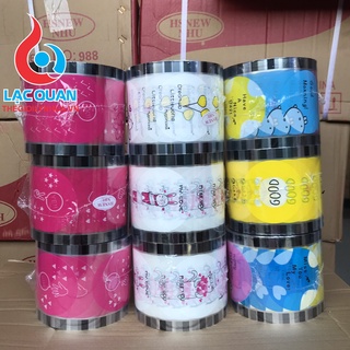 Màng ép ly nhựa, cuộn màng ép ly trà sữa, màng dập cốc nhựa, màng ép ly nhựa in sẵn mã 988. 2400 miếng ép/cuộn