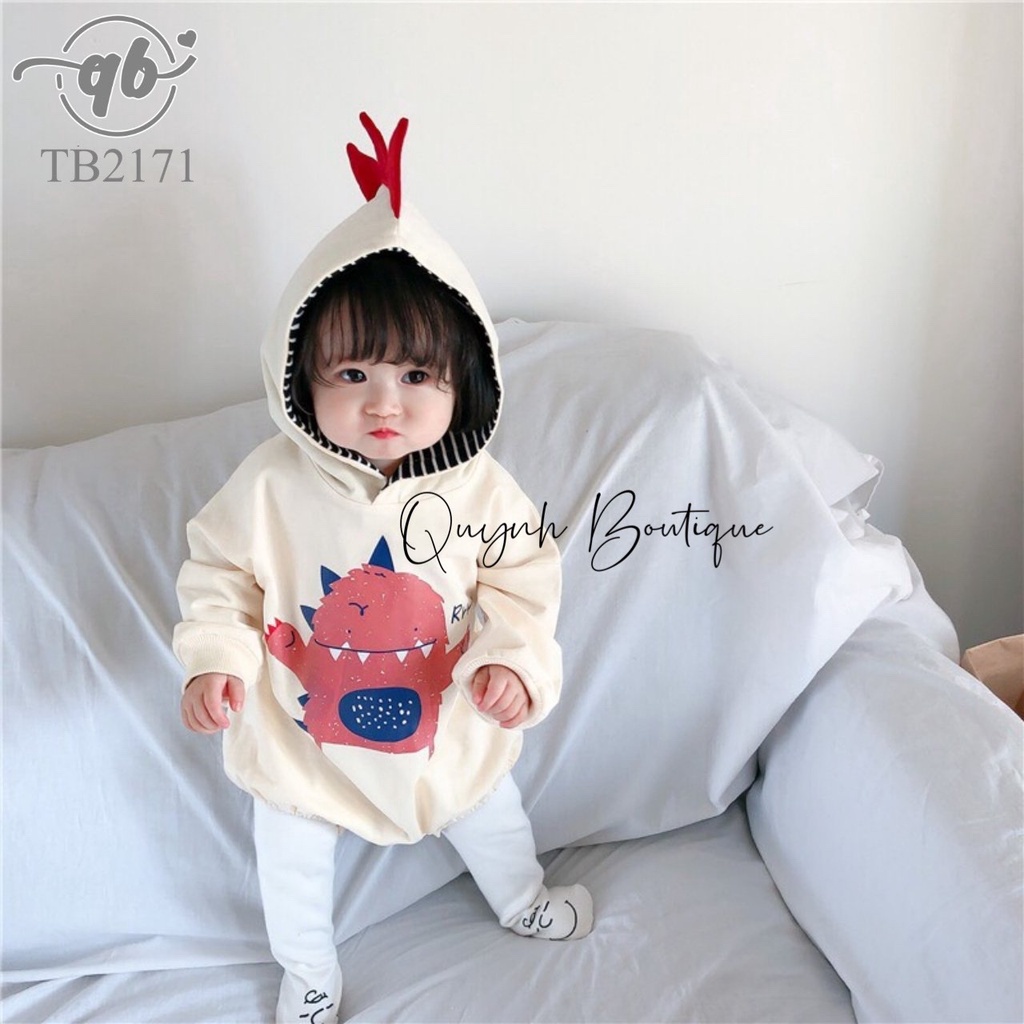 Quần áo trẻ em Quỳnh Boutique Mẫu hoodie Khủng long siêu yêu cho bé