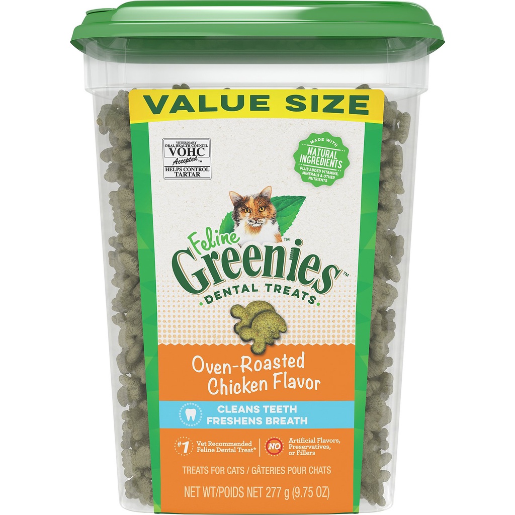 Bánh thưởng sạch răng cho mèo Greenies hộp 277gr