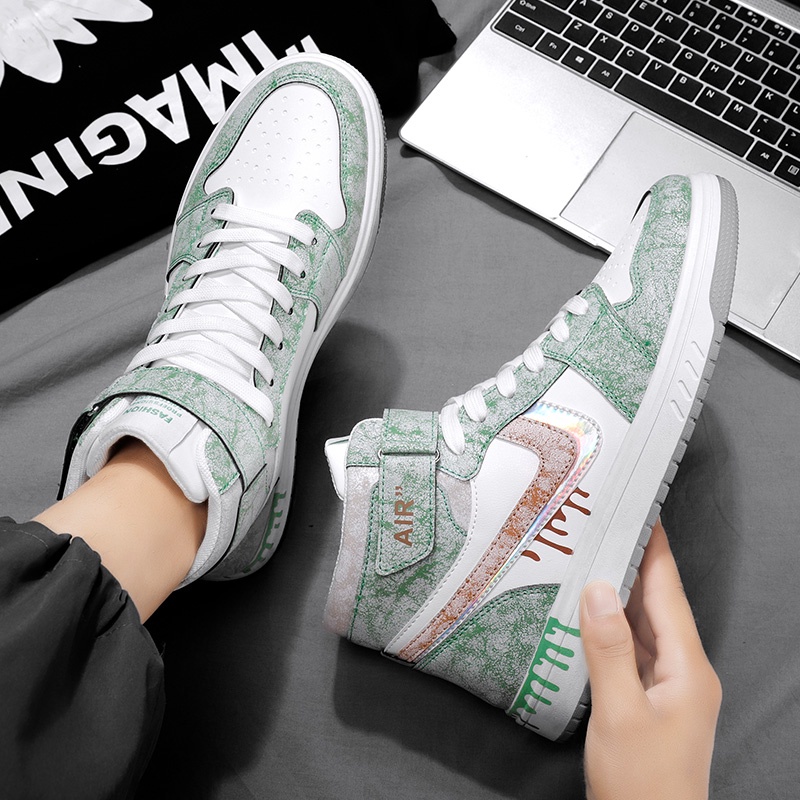 Giày thể thao cổ cao thiết kế mới thoáng khí chống trượt size 39-44 dành cho nam