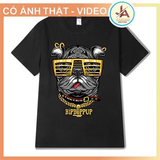 Áo Thun Nam Ngắn Tay In nổi 5D Hình Chó Đeo Kính Phong Cách Cổ Tròn Áo Phông Nam Chất Vải Cotton mềm co dãn JASHOP