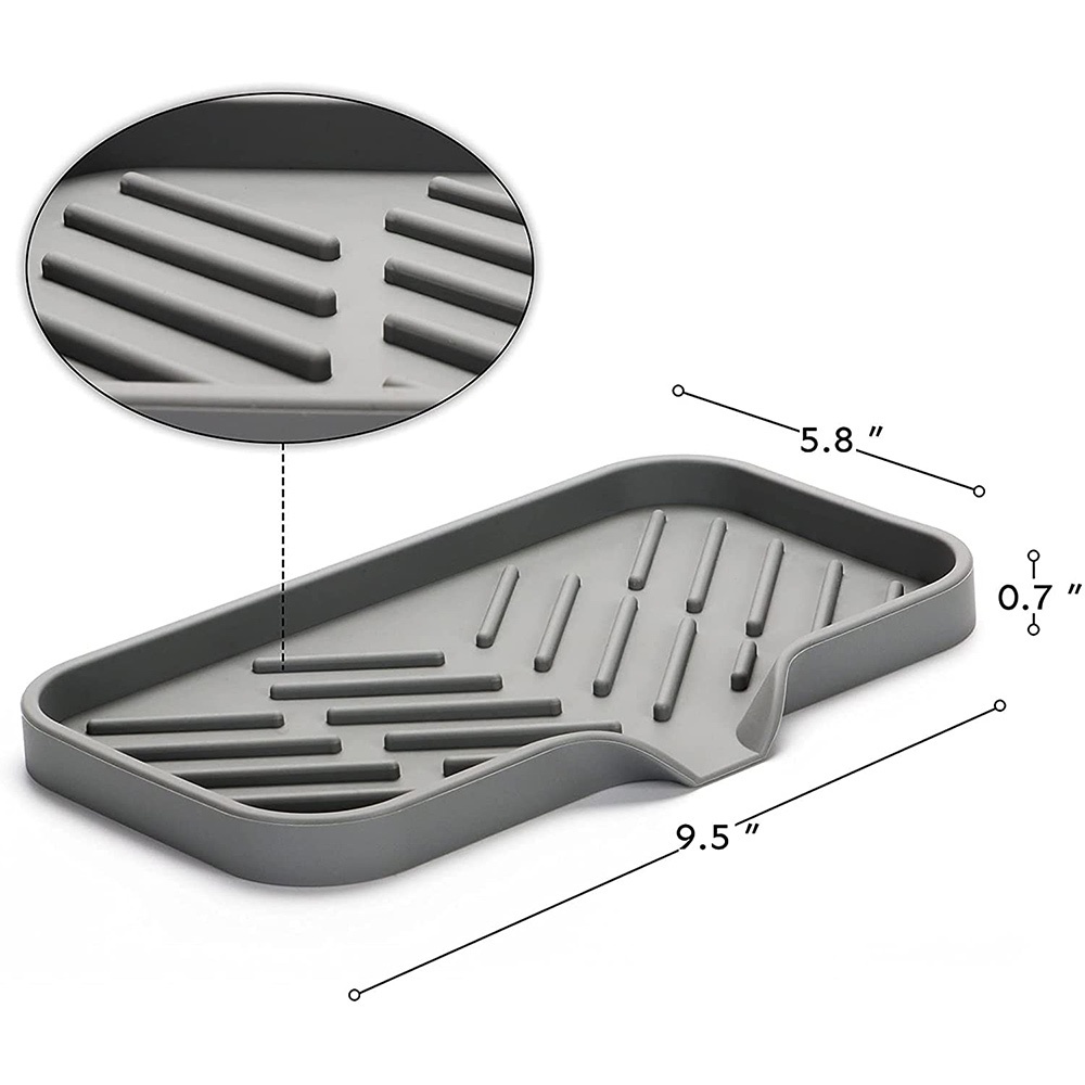Khay Đựng Xà Phòng Bằng Silicone Thoát Nước Tiện Dụng Cho Nhà Bếp