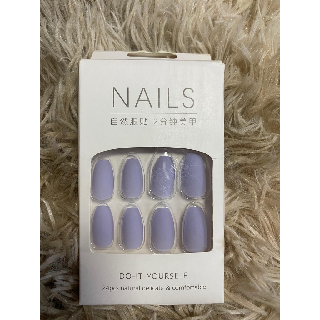 (HÀNG CÓ SẴN) Móng tay giả 24 móng kèm keo - Nail box mẫu mới - Miếng keo dán móng giả bằng silicon trong suốt