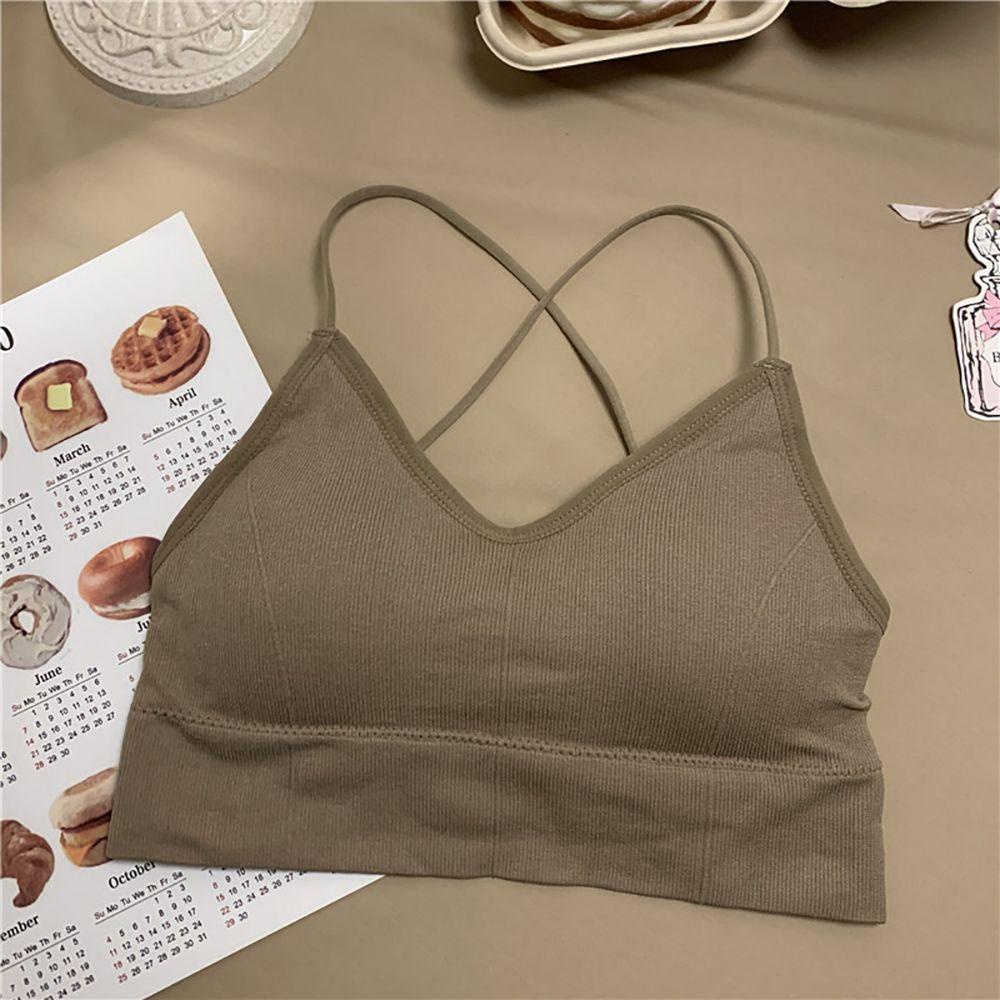 OCEANMAP Áo Croptop Sát Nách Hở Lưng Phong Cách Thể Thao Hàn Quốc Cho Nữ