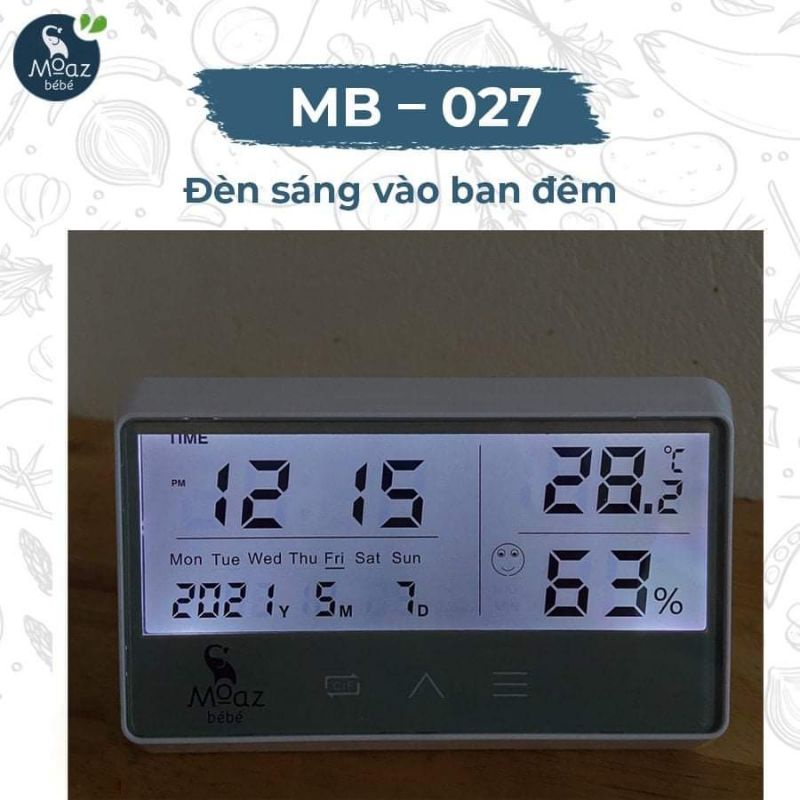 Nhiệt Kế Đo Nhiệt Độ Phòng Và Độ Ẩm Đa Năng Moaz BéBé MB016 (Mẫu mới)