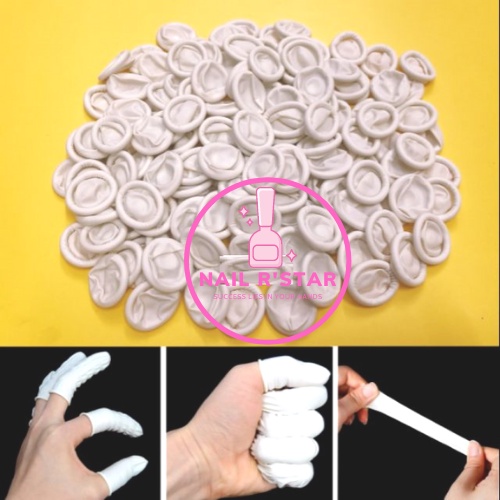 Set 200 bao ngón tay cao su làm nail và phun xăm thẩm mỹ chuyên dụng NAIL R’STAR