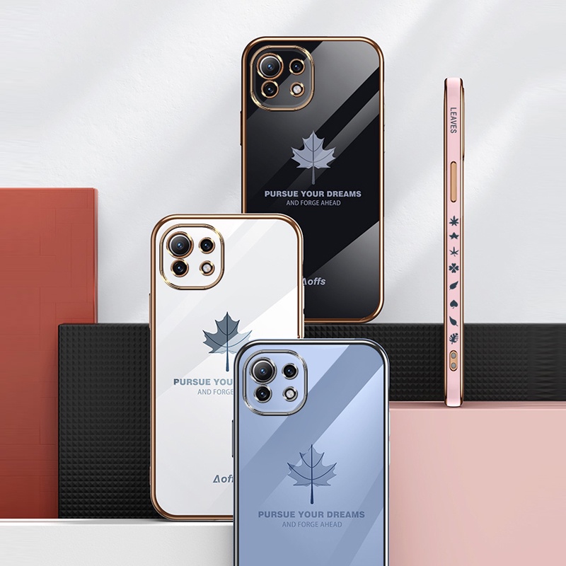 Ốp Điện Thoại Mềm Họa Tiết Lá Phong 6D Cho Xiaomi Mi 11 Lite 5G NE 12T 11T 10T Pro