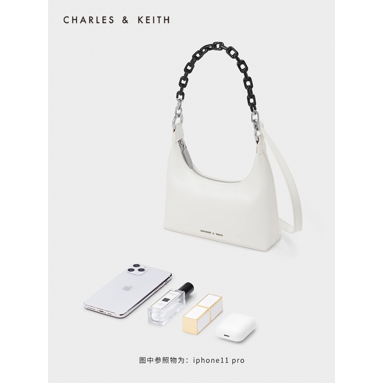 Charles and KEITH CK2-20270928 Túi Đeo Chéo Một Bên Vai Có Dây Xích Dành Cho Nữ