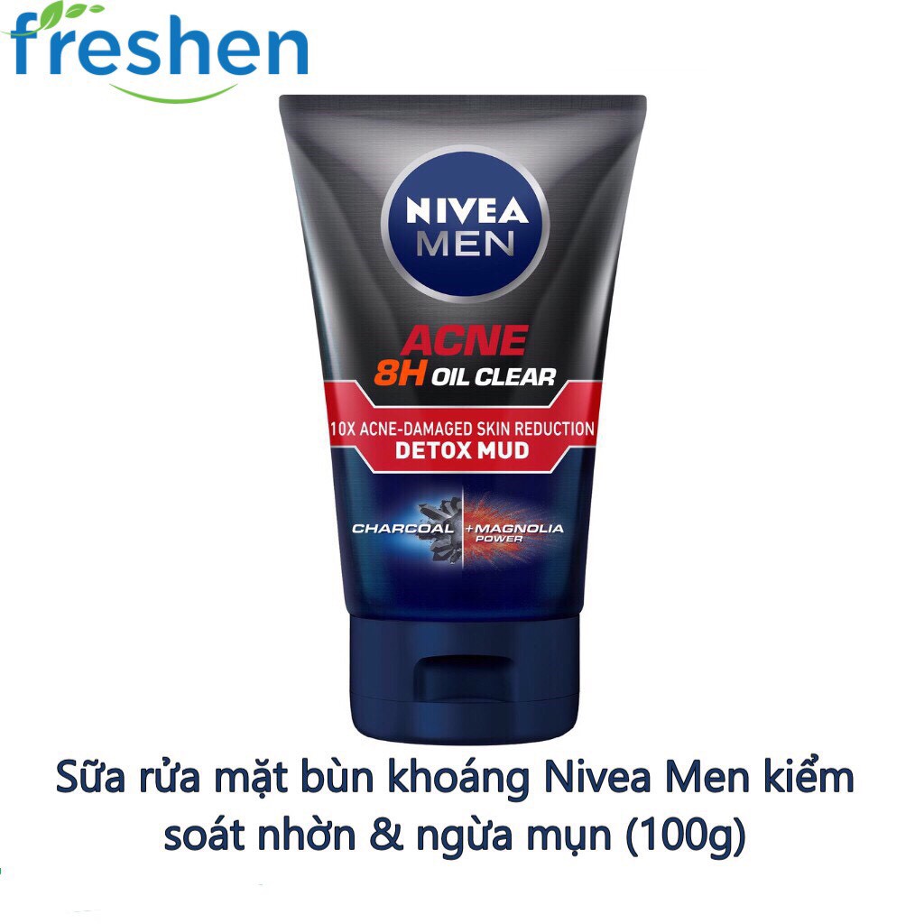 Sữa rửa mặt bùn khoáng Nivea Men kiểm soát nhờn & ngừa mụn (100g)