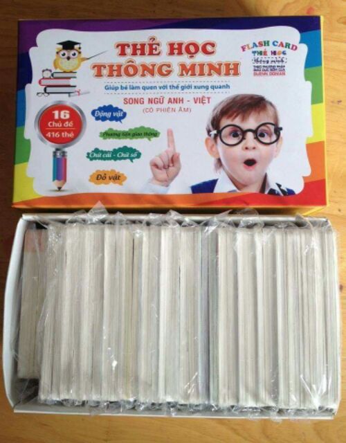 THẺ HỌC FLASH CARD CHO BÉ- 16 chủ đề - 416 thẻ học thông minh cho bé.