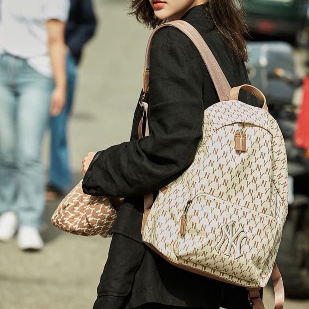 (HÀNG XUẤT XỊN) Balo M//L//B Monogam màu kem đi học, đi làm