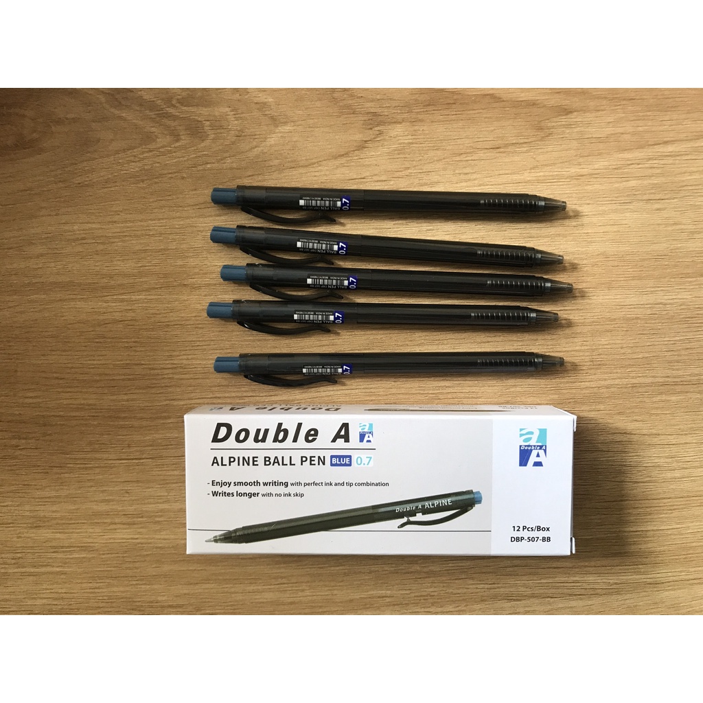 Bút bi Double A Alpine xanh DBP-507-BB, đầu bút 0.7mm cho nét bút đậm SUKADO