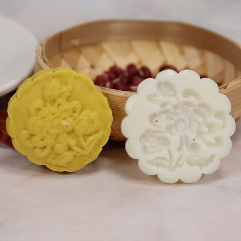 Set 6 Khuôn Nhấn Tay Làm Bánh Trung Thu 50g Diy
