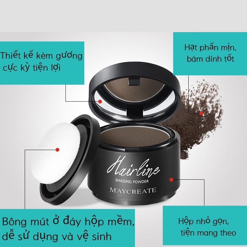 Phấn che hói Maycreate /Phấn phủ che khuyết điểm tóc Maycreate /Hair Line Shadow Powder 💕FREESHIP 50k💕 - dear.ladies | BigBuy360 - bigbuy360.vn