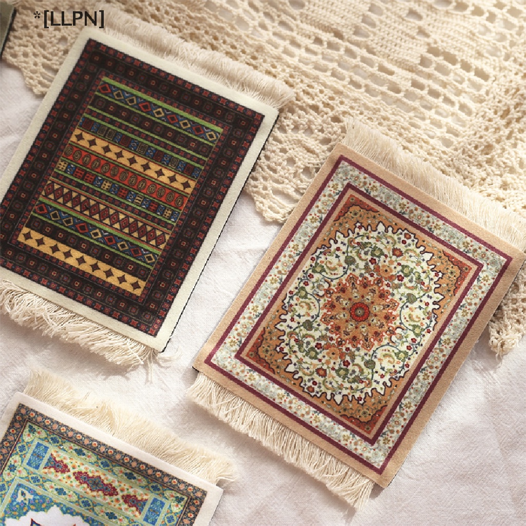 1 Miếng Lót Tách Trà Vải Tua Rua Cách Nhiệt Phong Cách Vintage
