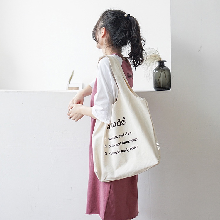 Túi tote vải đeo chéo canvas bag giá rẻ đẹp đi học LUVADO TX29
