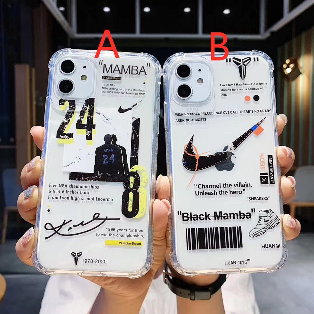 Kobe Mamba! 3D relief Clear Case iPhone 11 11Pro 11Promax X XS XR XSmax 7 8 plus Soft Phone Case COD