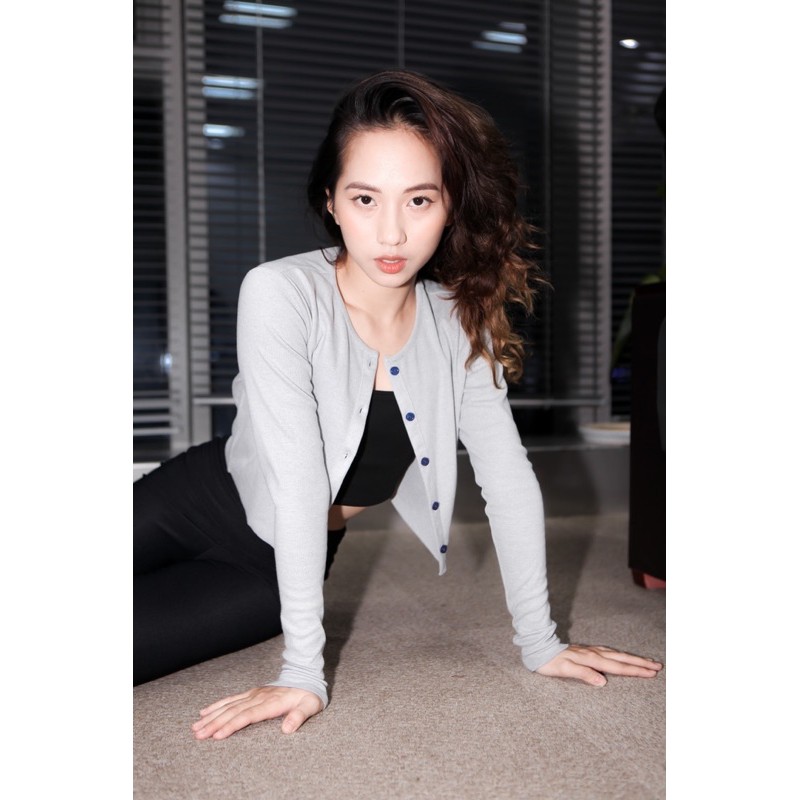 ÁO CARDIGAN XÁM CÚC XANH | BigBuy360 - bigbuy360.vn
