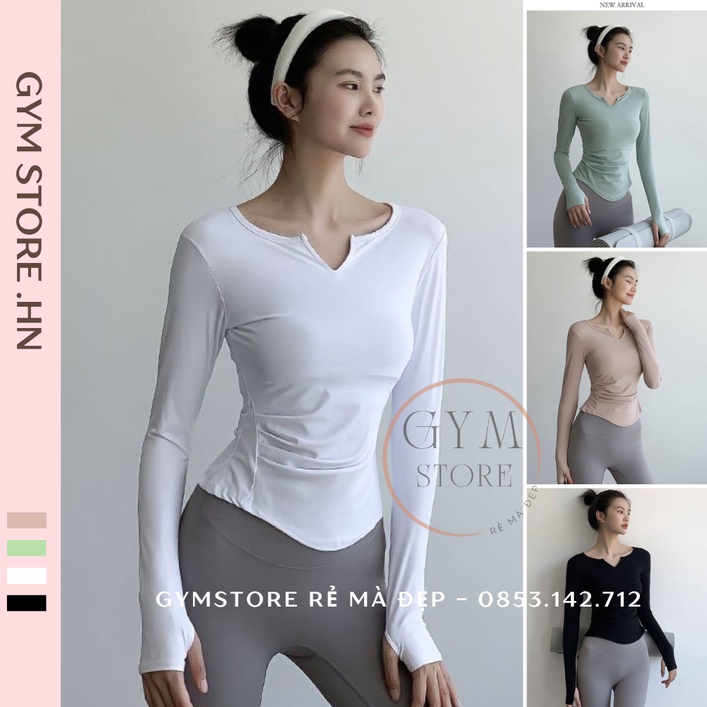 Áo Thun Dài Tay Ôm Body Thể Thao Nữ Tập Gym Yoga ❤️𝐇𝐀̀𝐍𝐆 𝐗𝐈̣𝐍❤️Thun Siêu Mềm Mịn Thoáng Mát Tôn Dáng 228