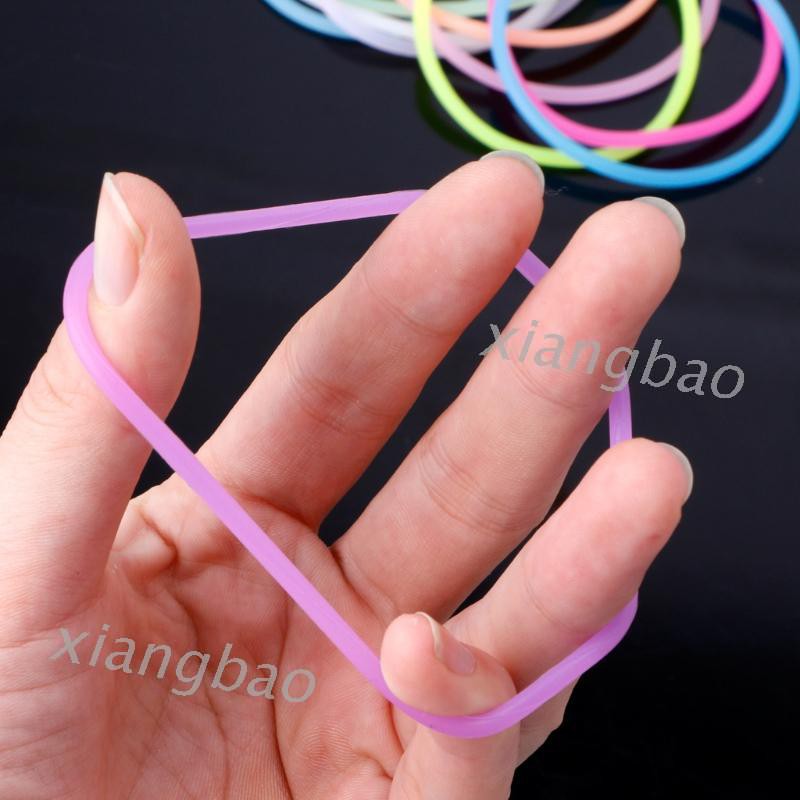 Set 10 vòng tay kiêm dây cột tóc bằng silicon dạ quang độc đáo