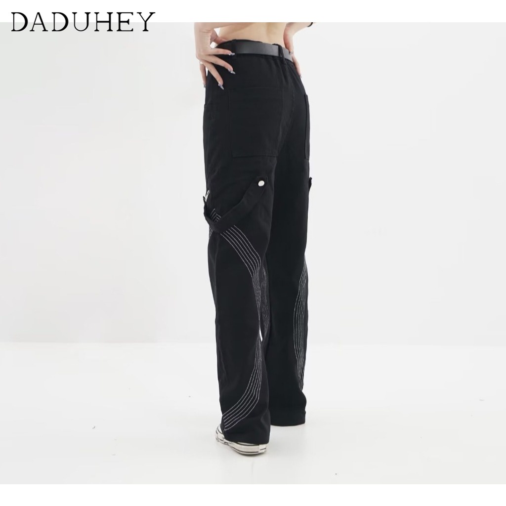DaDuHey European and American High Street Straight Slightly Flared Jeans Men's Fashion Brand Hip Hop Hiphop Handsome Overalls