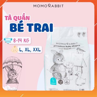 Combo 02 bịch bỉm momorabbit dán/quần đủ size s50 m44 l40 xl26 l28q xl22 xxl18 hàn quốc