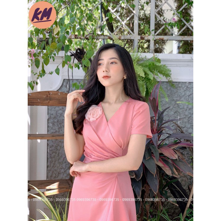 Đầm Xòe Chiết Eo Nữ Tính - Đầm Công Sở Cổ V Sang Trọng (Chất lượng) | BigBuy360 - bigbuy360.vn