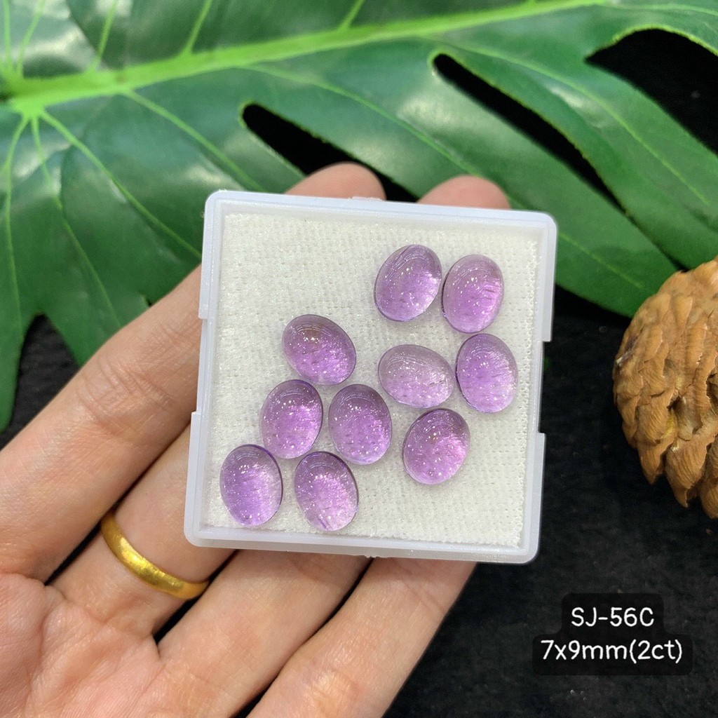 Mặt Đá Mài Láng Citrine, Amethyst và Moonstone Oval 6*8mm-8*10mm