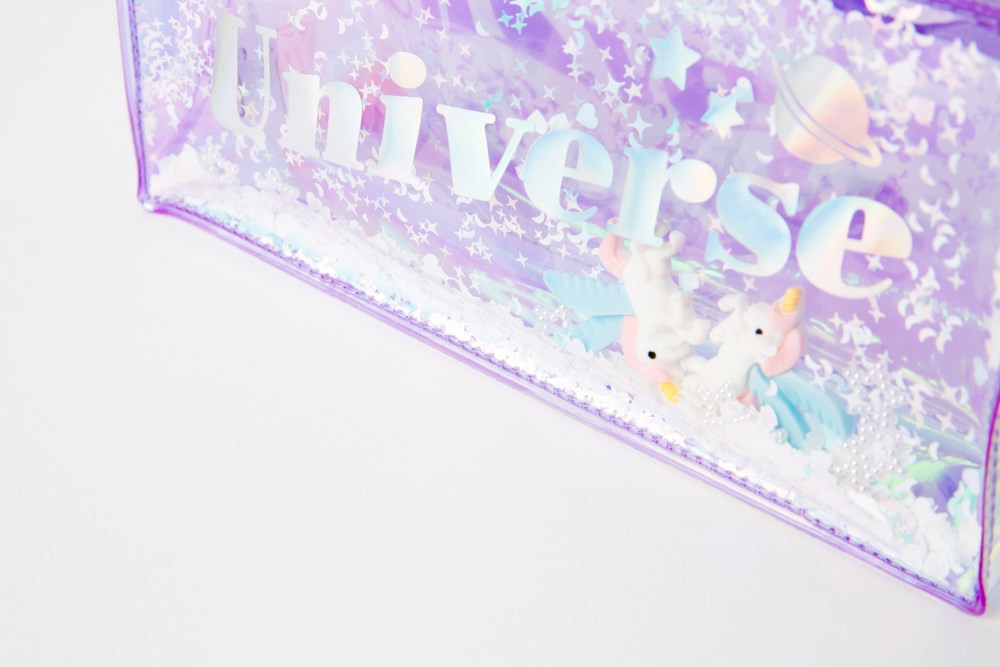 Túi Đựng Viết Hologram ARTBOX Hàn Quốc Màu Tím Phối Kim Tuyến