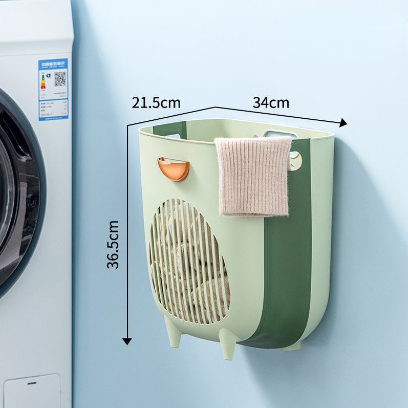 Giỏ Đựng Quần Áo Bẩn Gắn Tường Có Thể Gấp Gọn Tiện Dụng Cho Phòng Tắm