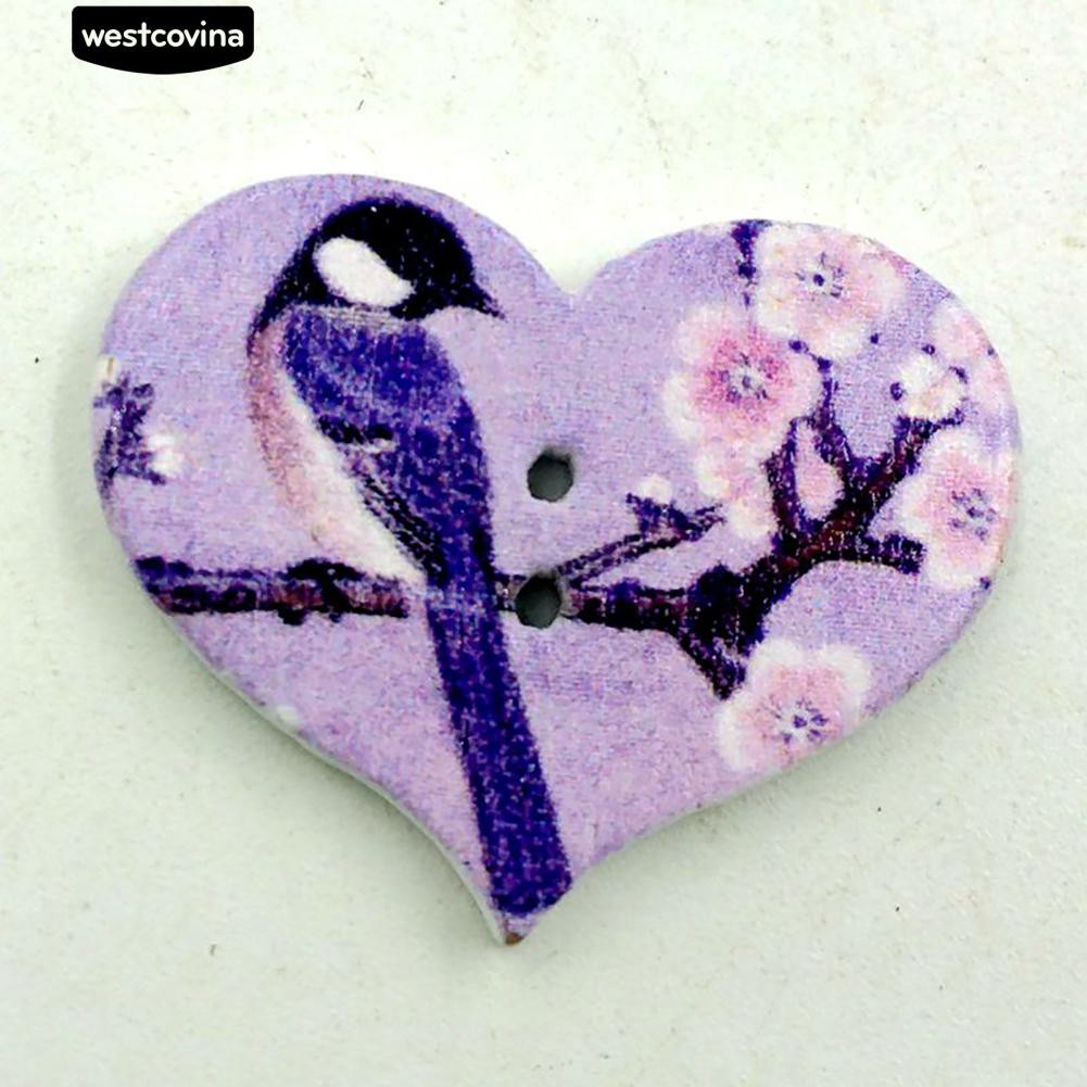 50 nút gỗ nhiều hình phong cách cổ điển xinh xắn dùng trang trí đồ thủ công