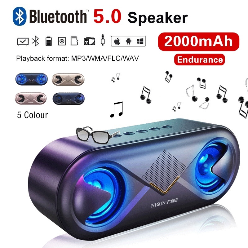 FLOVEME Loa Bluetooth 5.0 Âm Thanh Hifi Hỗ Trợ Thẻ Nhớ Sd Chống Nước