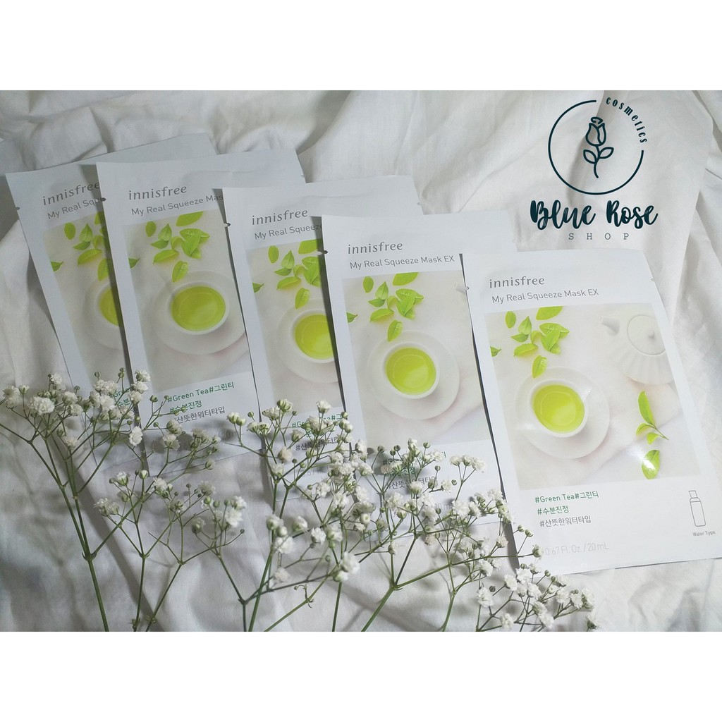 Mặt nạ Innisfree My Real Squeeze Mask #GreenTea: Trà xanh, dưỡng ẩm, ngừa mụn