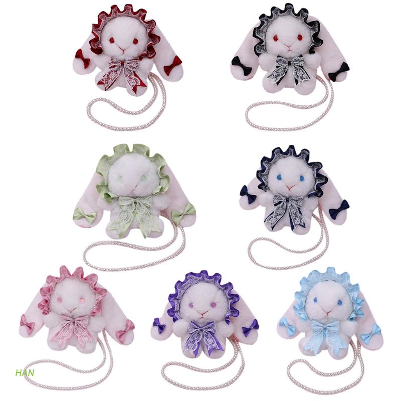 Túi Đeo Chéo Hình Thỏ Nhồi Bông Dễ Thương Phong Cách Lolita Nhật Bản