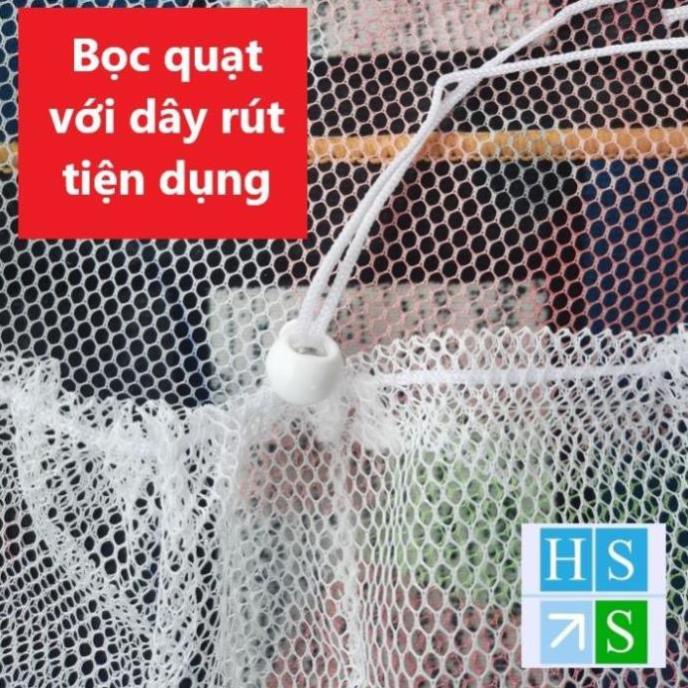 LƯỚI BỌC QUẠT bọc lồng quạt an toàn cho bé vải bọc cả loại quạt lớn và nhỏ (Dây rút vừa các loại quạt gia đình)