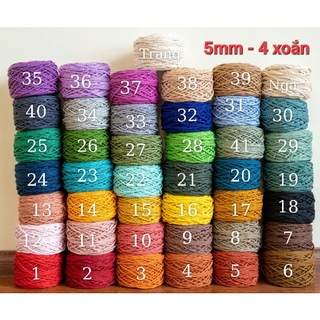 Dây thừng se macrame  - size 5mm. Nhiều màu sắc