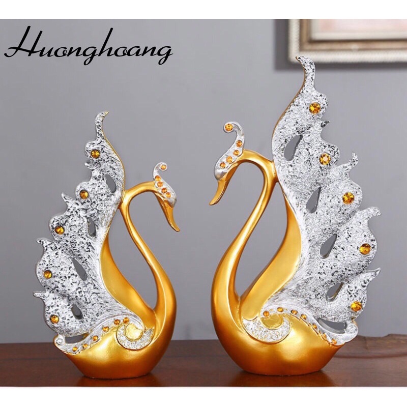 Tượng Đôi thiên nga chung thuỷ trang trí phòng khách, phòng ngủ