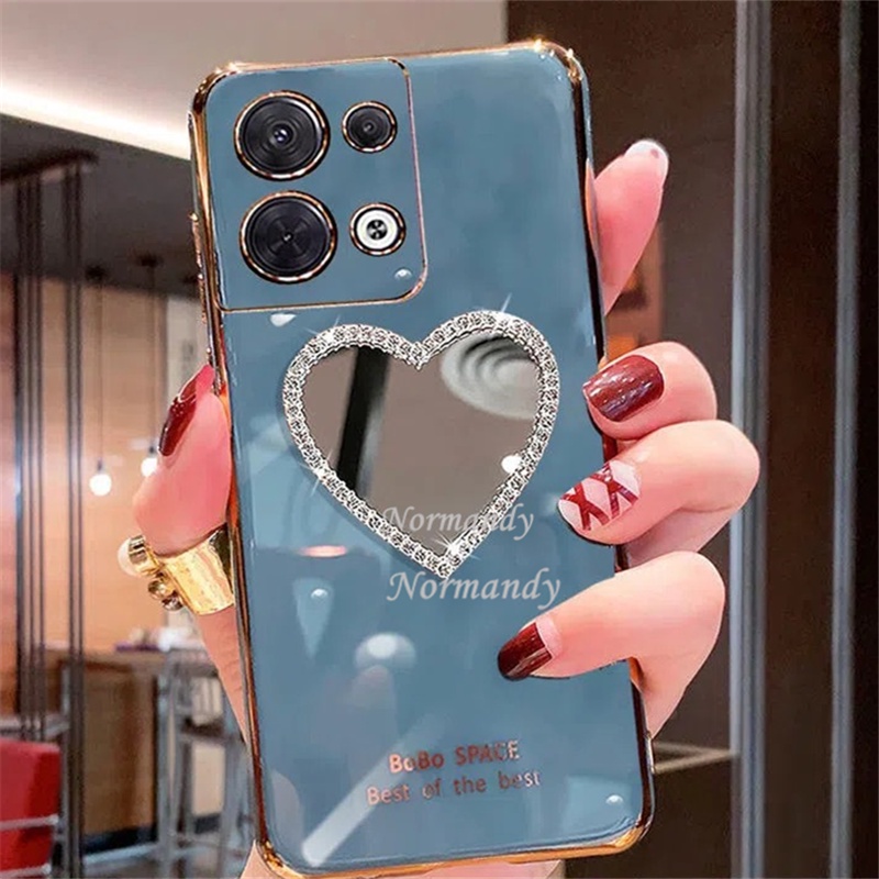 Ốp Điện Thoại TPU Dẻo Tráng Gương 6D Kèm Gương Trang Điểm Cho OPPO Reno8 Z 8 Pro Reno 8 8Z 7 7Z 7Pro 6Z 6 Z Pro 5G 4G