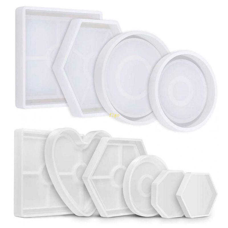 Set 4 / 6 Khuôn Silicone Làm Trang Sức Hình Lục Giác
