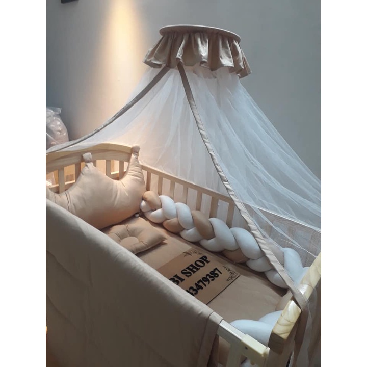 BỘ QUÂY XOẮN SIÊU ĐẸP GIÁ SIÊU TỐT- TẶNG THÊU TÊN BÉ-QUÂY MÀU BE NÂU TRẮNG-ẢNH THẬT 100%