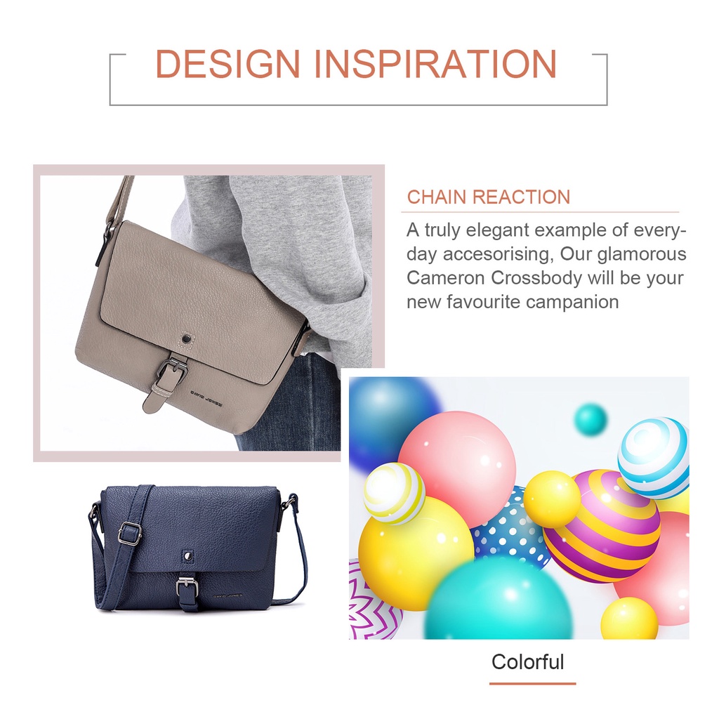 Túi đeo chéo DAVID JONES Paris thiết kế đơn giản thời trang cho nữ