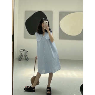 [HÀNG THIẾT KẾ - CRUSHH STUDIO] D04 - Đầm sơ mi caro xanh xốp