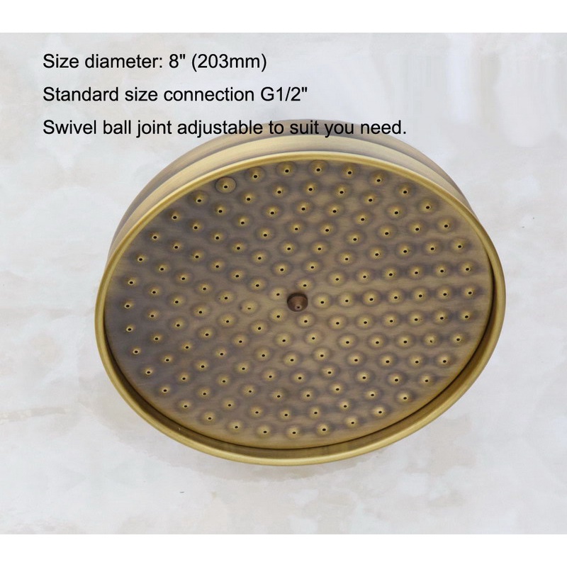 Đầu Vòi Hoa Sen 8 inch G1 / 2 Bằng Đồng Thau Cổ Điển Tiết Kiệm Nước Cho Nhà Tắm