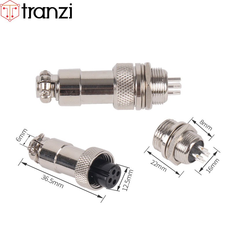 Giắc GX16 4P 16mm bộ đực cái - túi 1 bộ đực cái