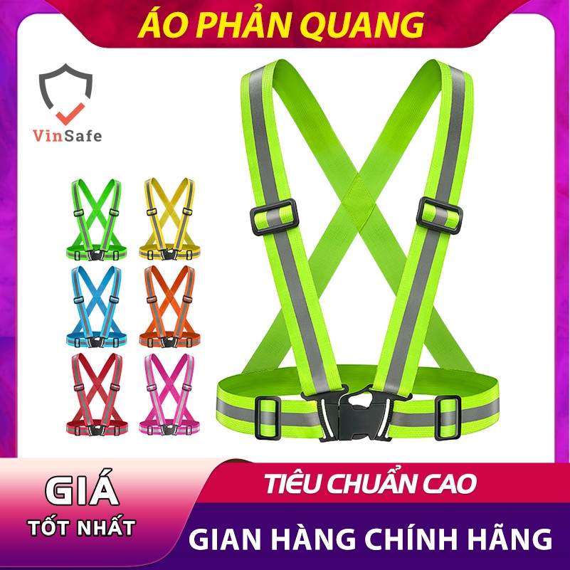 Áo phản quang phản chiếu dành cho công nhân, kỹ sư, dân đi phượt chun co giãn chữ A có thể điều chỉnh