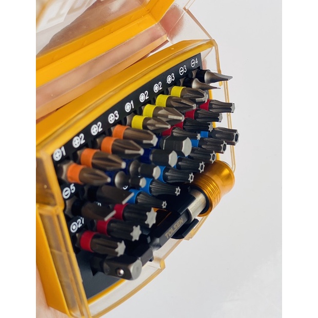 Bộ mũi vít Tolsen 20370 38 chi tiết siêu cứng kèm đầu chuyển chính hãng