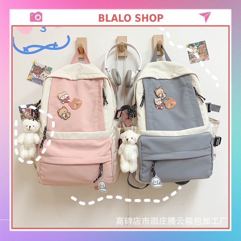 Balo nữ đẹp cao cấp giá rẻ ulzzang Hàn quốc  – balo thời trang nữ đi học, đi chơi được tặng kèm 3 sticker BL 10