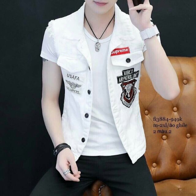 Áo khoác bò kiểu ghile siêu đẹp